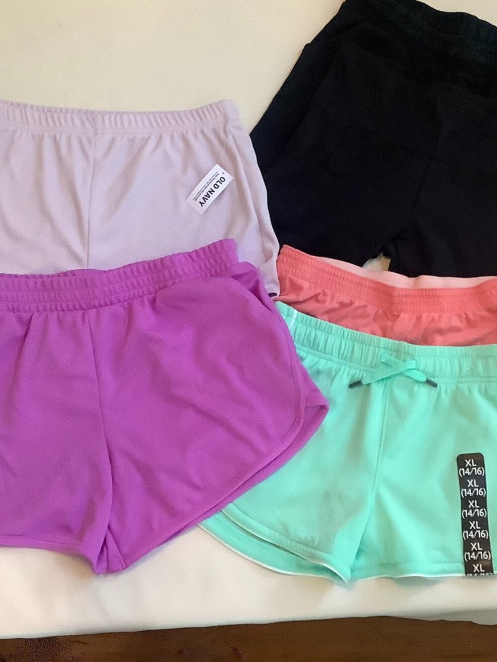 Girls Shorts Assorted Sizes & Colors.  Stretch Bundle of 6 Pr.  Lg, Xl, XXl )